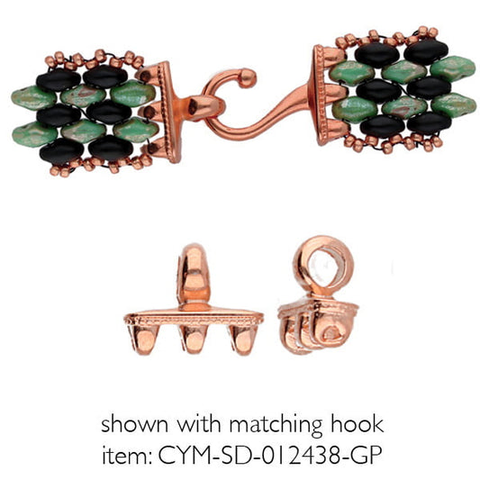 Mesaria 3 - Superduo Eye - Rose Gold Plated - Pack of 2