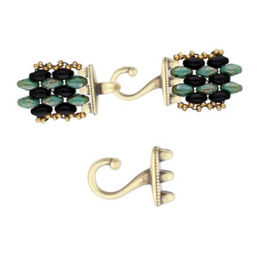 Mesaria 3 - Superduo Hook - Antique Brass Plated - Pack of 2