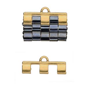 Piperi 3 - Tila Bead Ending - 24k Gold Plated - Pack of 2