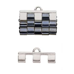 Piperi 3 - Tila Bead Ending - Silver Plated - Pack of 2