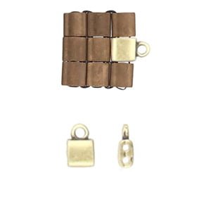 Piperi - Tila Bead Ending - Antique Brass Plated - Pack of 2
