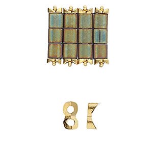 Tourkou - Tila Side Bead - 24k Gold Plated - Pack of 5