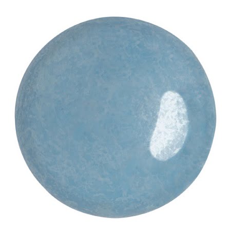 Czech Glass Cabochon 25mm - Opaque Aqua Luster
