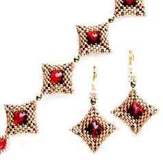 Calla Bracelet and Earring Pattern by Barbara Lepak - Instant Download or Printed Copy