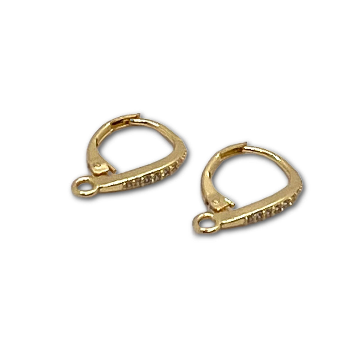 Cubic Zirconia Gold Plated Leverback Earrings β Pack of 1 Pair