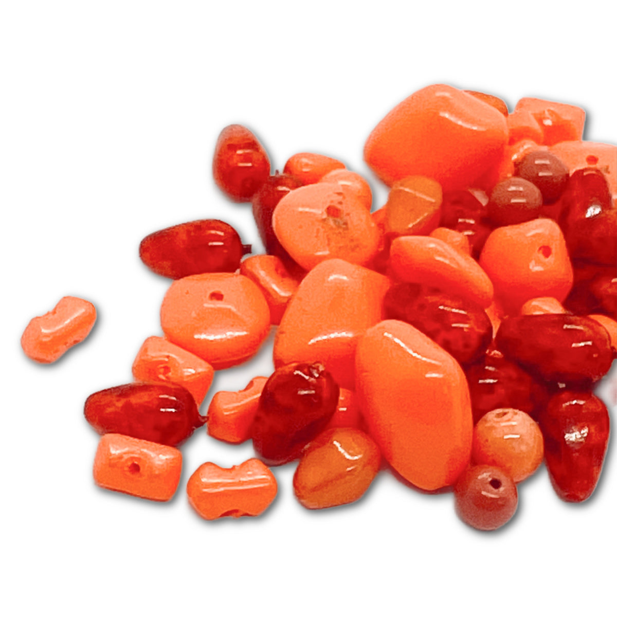 Preciosa Pressed Glass Coral Mix - Approx 25g