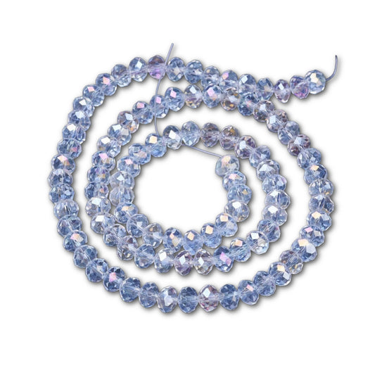 6x8mm Crystal Rondelle Bead Strand – Approx 70 Beads – Crystal AB