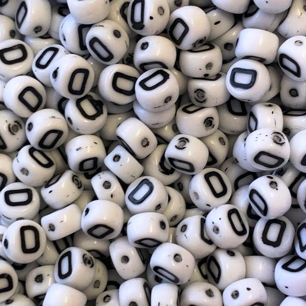Czech Glass Alphabet Bead - D