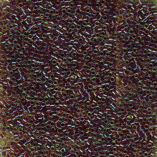 11/0 – Miyuki Delica - 5g Bag - Dark Amethyst Lined Chartreuse AB – DB1740
