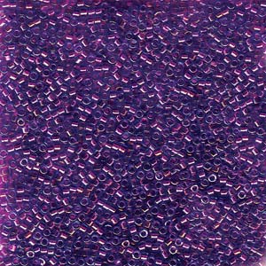 11/0 – Miyuki Delica - 5g Bag – Fuchsia Lined Aqua AB – DB1755