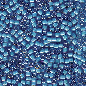 11/0 – Miyuki Delica - 5g Bag - White Lined Capri Blue AB – DB1783