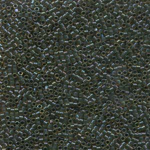 11/0 – Miyuki Delica - 5g Bag – Forest Green Lined Topaz AB – DB273