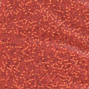 11/0 – Miyuki Delica - 5g Bag – Semi Matte Silver Lined Orange – DB682