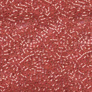 11/0 – Miyuki Delica - 5g Bag – Semi Mat Silver Lined Med Rose Dyed – DB684