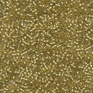 11/0 – Miyuki Delica - 5g Bag – Semi Mat Silver Lined Peridot Dyed – DB687