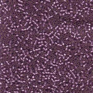11/0 – Miyuki Delica - 5g Bag – Semi Mat Silver Lined Violet Dyed – DB695