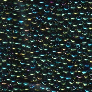Miyuki Drops 3.4mm - 10g Bag - Green Iris
