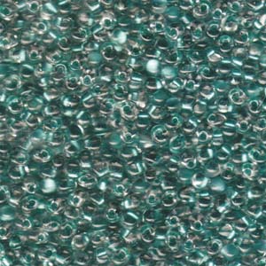 Miyuki Drops 3.4mm - 10g Bag - Sparkle Aqua Green Lined Crystal