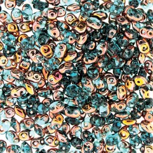 SuperDuo 2.5x5mm - 25g Bag – Aqua Capri Gold