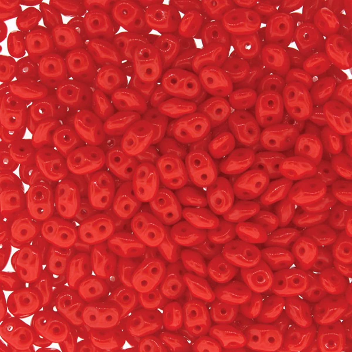 SuperDuo 2.5x5mm - 25g Bag – Opaque Coral Red
