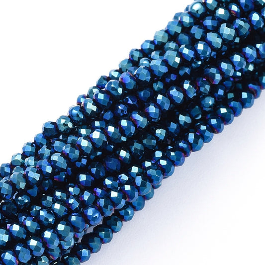 Etoile Micro Crystal Rondelles 2x1.5mm - Strand of approx 200 - Royal Blue