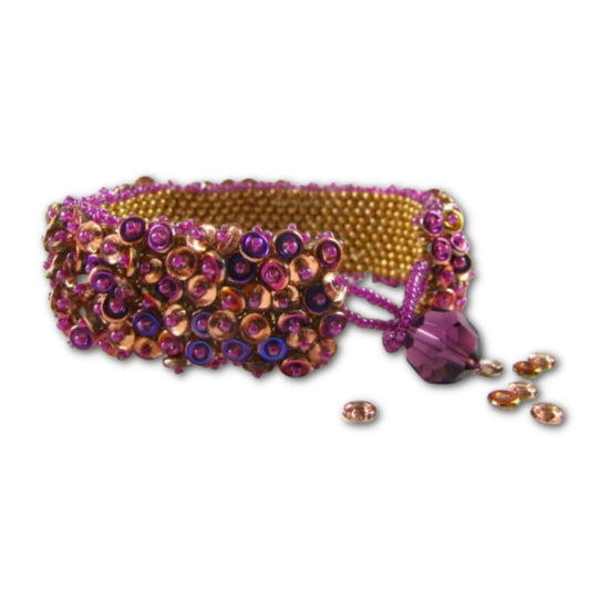 Embellished Peyote Cuff Pattern - Instant Download or Printed Copy