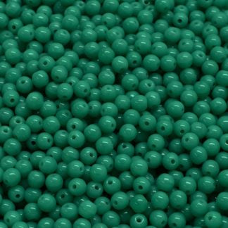 3mm Pressed Glass Round Beads - Pack of 100 - Turquoise Green