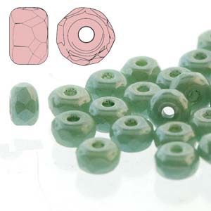 2x3mm Faceted Micro Spacers – Pack of 100 – Chalk Dk Green Luster