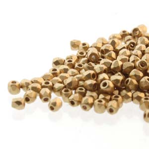 2mm True2 Firepolish Beads x 100 β Pale Bronze Gold
