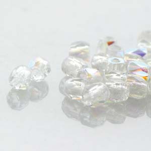 2mm True2 Firepolish Beads x 100 β Crystal AB