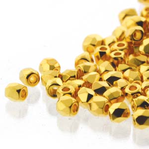 2mm True2 Firepolish Beads - Pack of Approx 100 - Crystal Amber