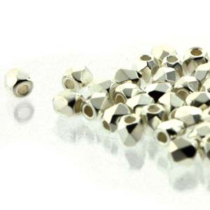 2mm True2 Firepolish Beads x 100 β Real Silver Plated