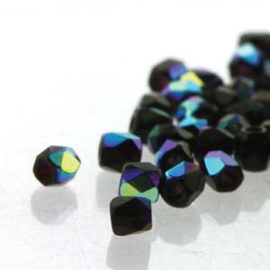 2mm True2 Firepolish Beads x 100 β Jet AB