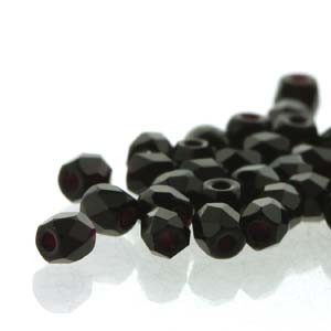 2mm True2 Firepolish Beads x 120 β Jet