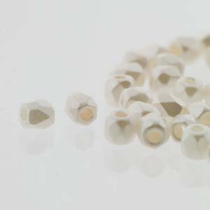 2mm True2 Firepolish Beads x 120 β Pastel White