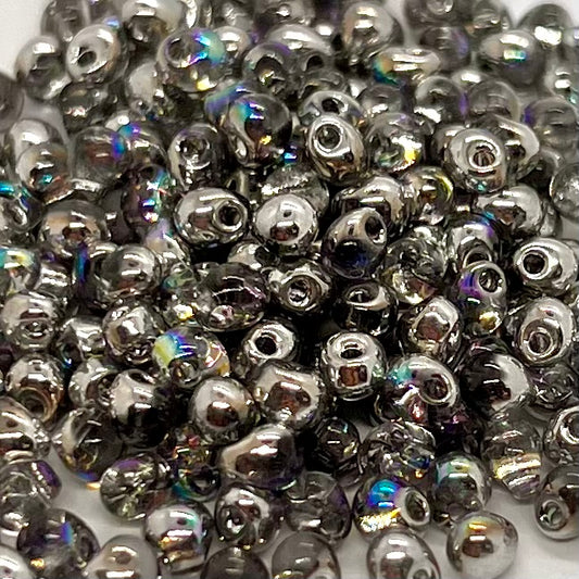 Miyuki Drops 3.4mm - 10g Bag - Crystal Silver Rainbow