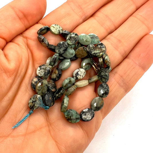 8x6mm Natural African Turquoise Oval Facted Bead Strand – Approx 45 Beads