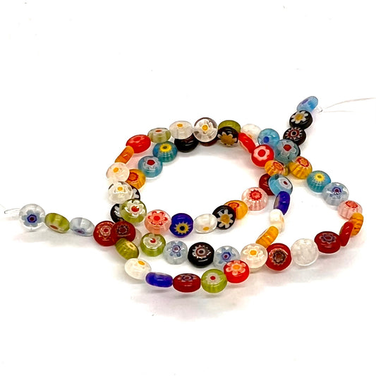 6mm Millifoire Glass Beads Strand - Approx 62 Beads