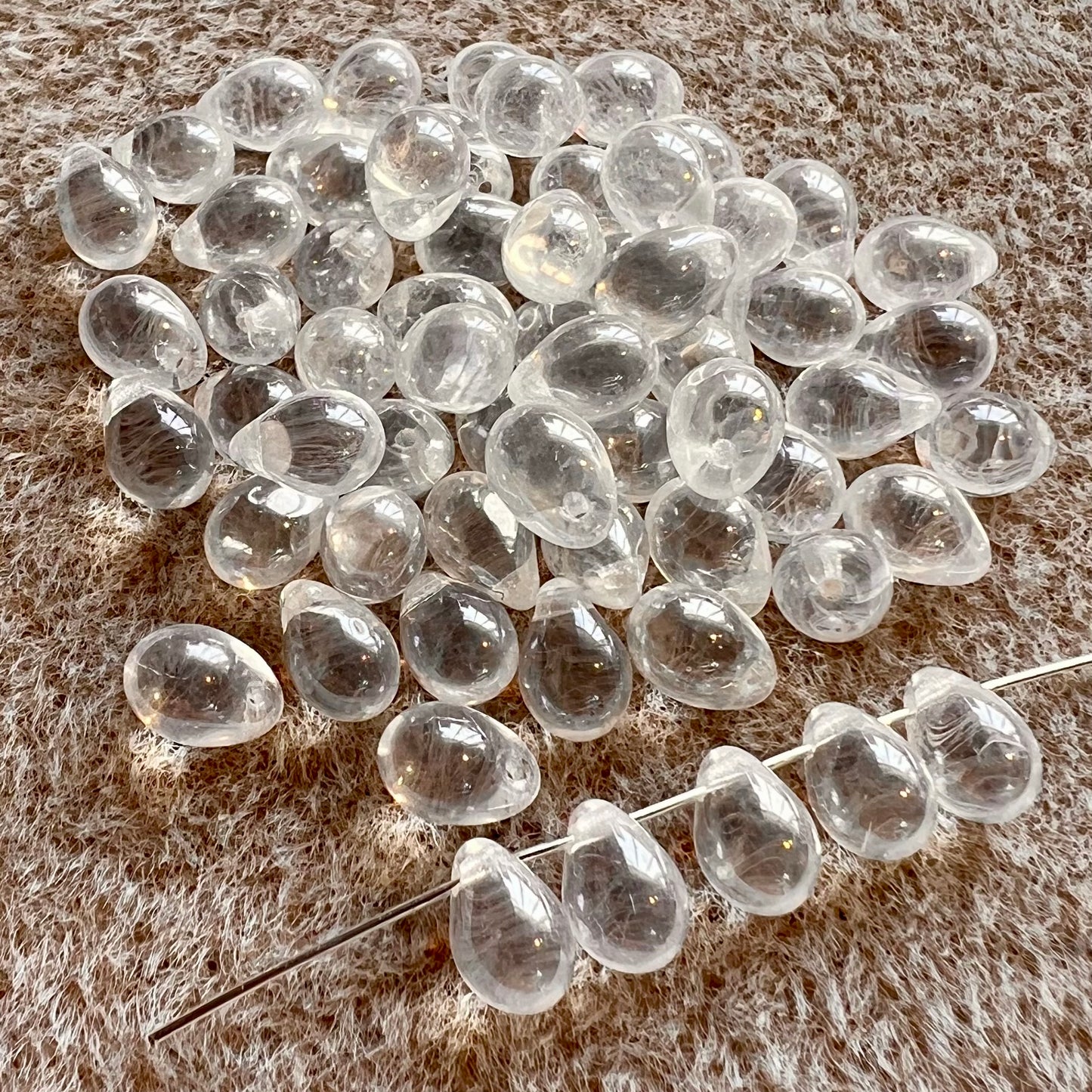 5X7mm Crystal Luster Drop Beads - Pack of 25