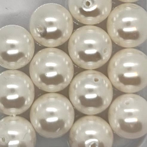 10mm Czech Round Glass Pearl - Pack of 20 – 70600 – Soft White