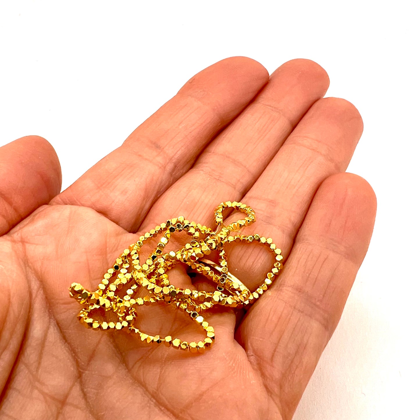 1.5mm Gold Plated Hematite Cube Strand - Approx 240 Beads
