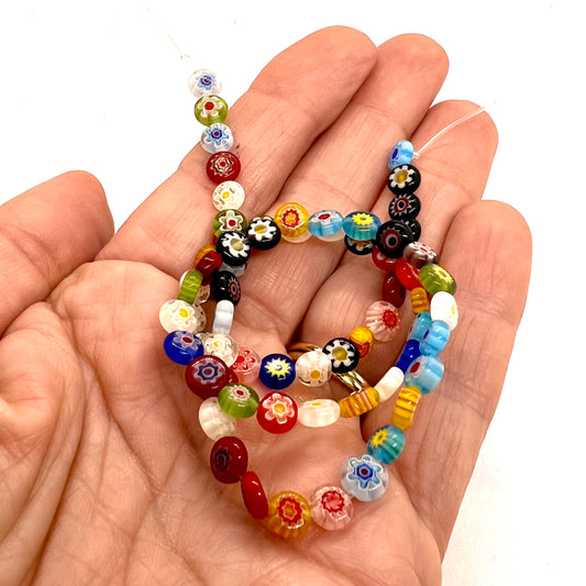 6mm Millifoire Glass Beads Strand - Approx 62 Beads