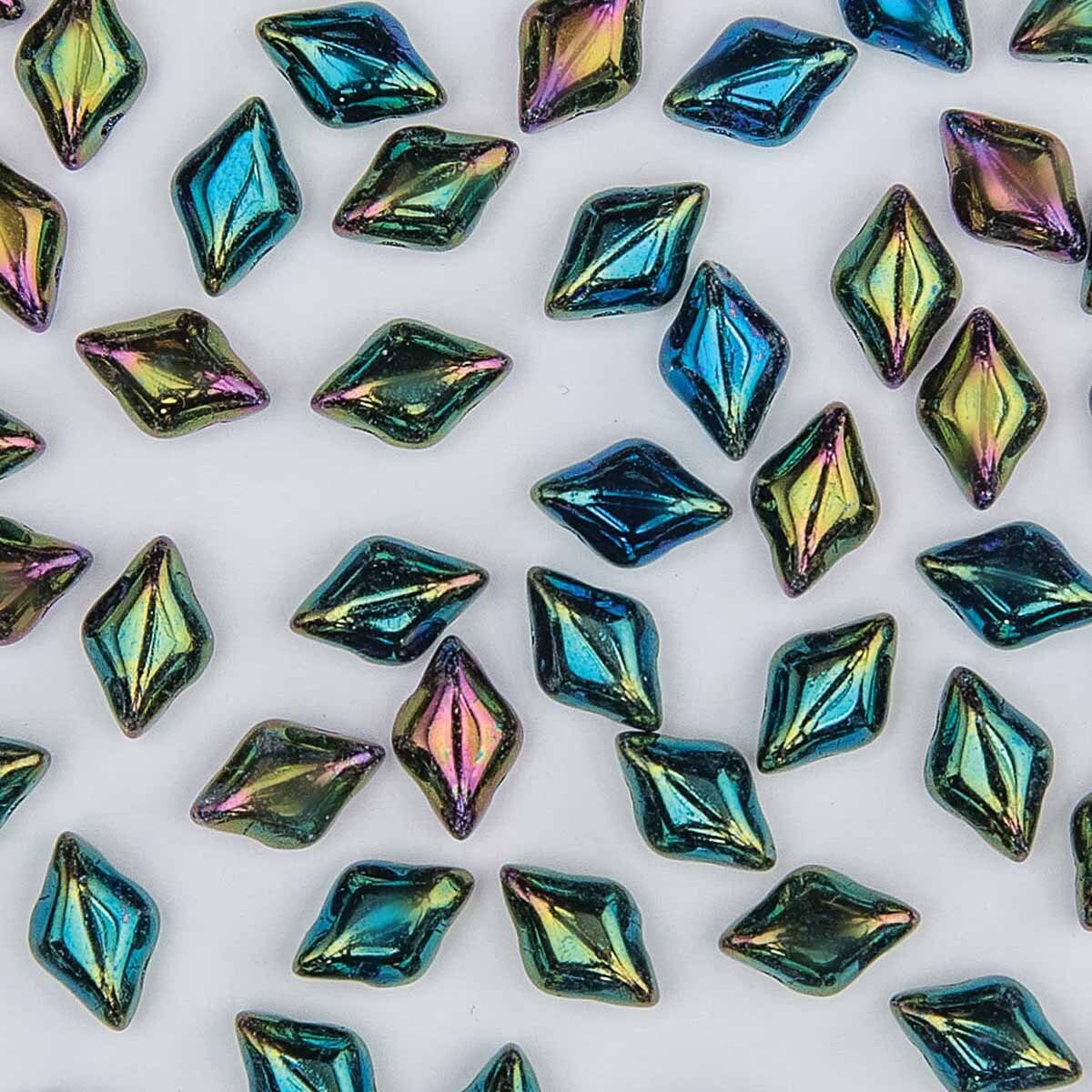 GemDuo 2-Hole 5x8mm – Jet Green Iris – 5g