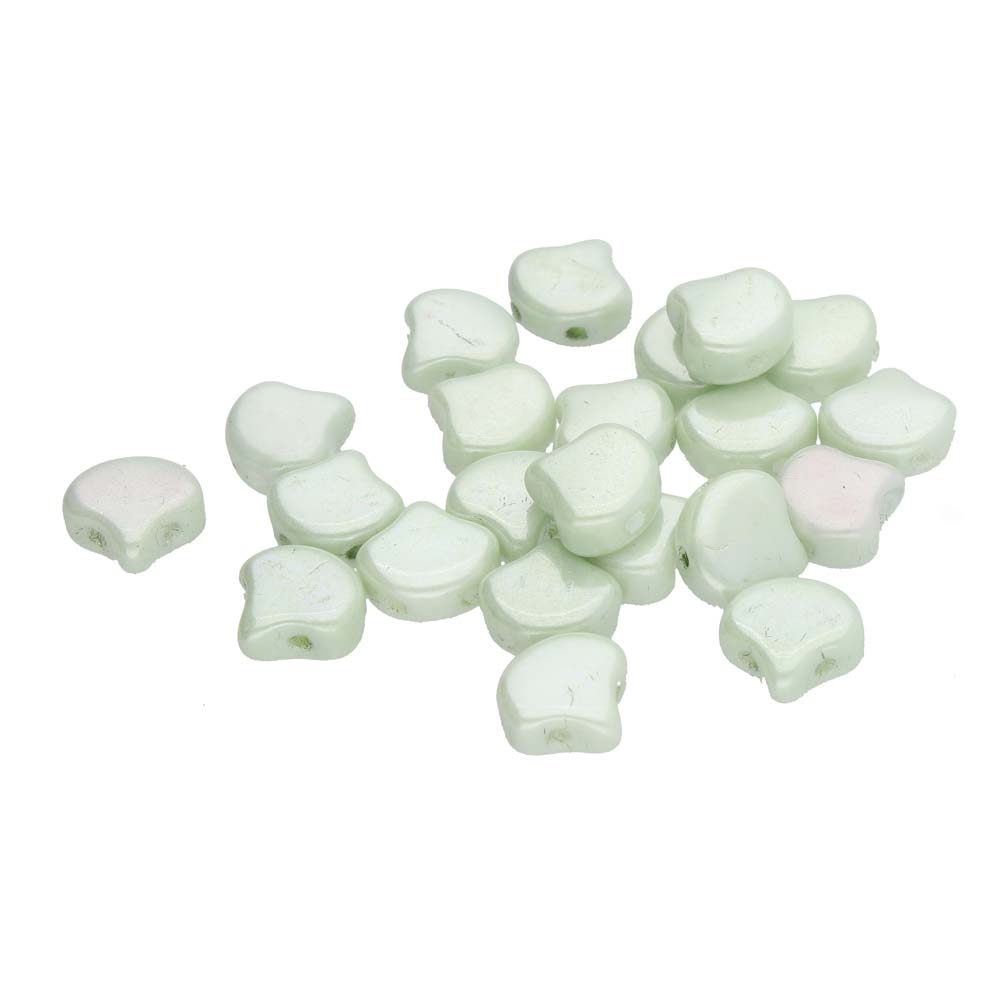 Ginko Beads 7.5mm - 10g Pack (approx 35 beads) - Chalk Green Luster