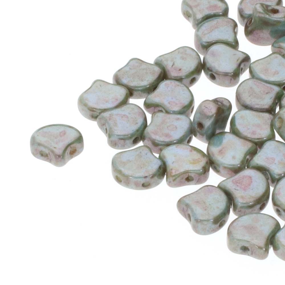 Ginko Beads 7.5mm - 10g Pack (approx 35 beads) - Chalk Lazure Blue