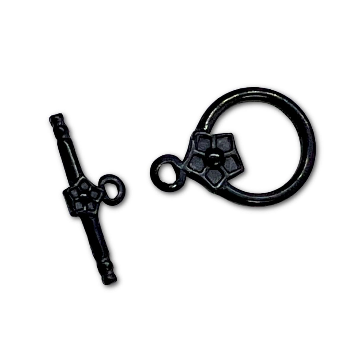 Gunmetal Petal Toggle Clasp 14mm