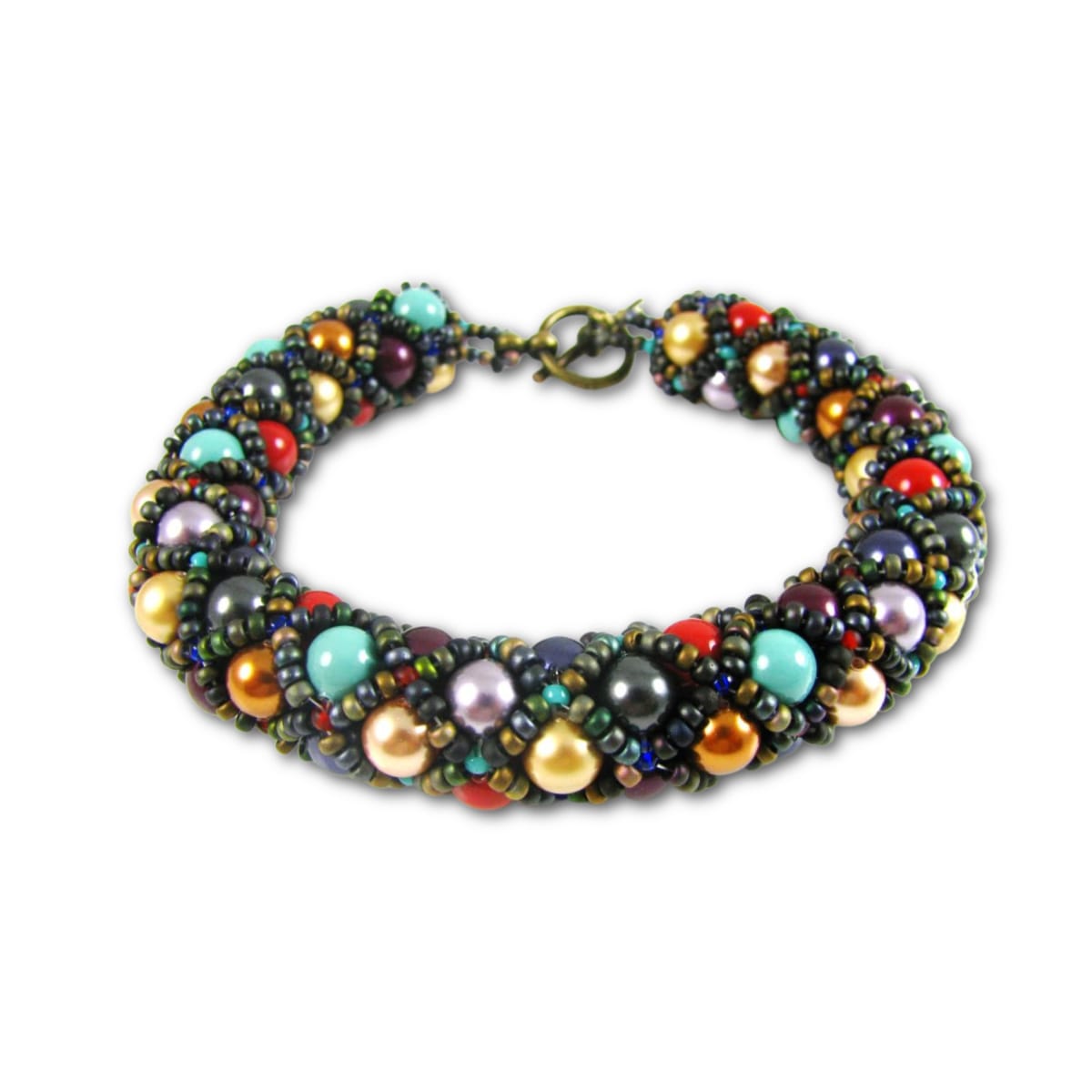 Harlequin Netted Bracelet Pattern - Instant Download or Printed Copy