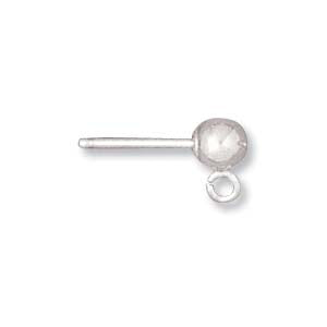 Sterling Silver Ball Post with Ring (backs sold separately) – Each