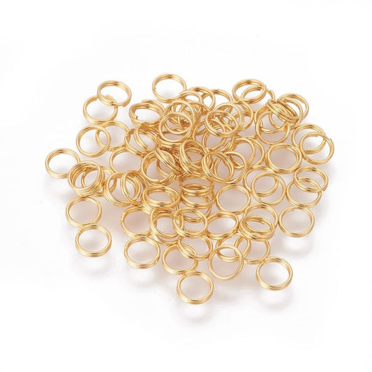 18k Gold Plated 5mm Split Rings - Pack of 30