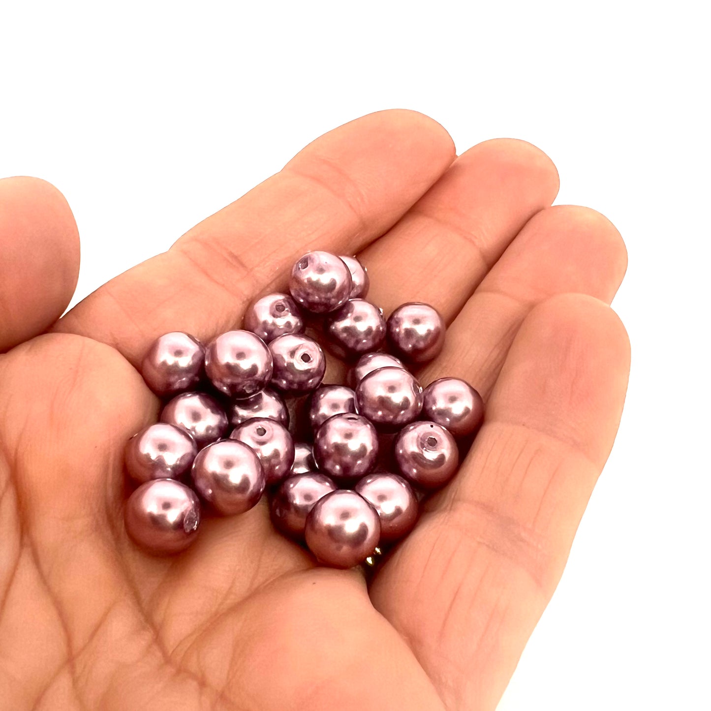 8mm Czech Round Glass Pearl Pack of 25 – 70428 – Orchid